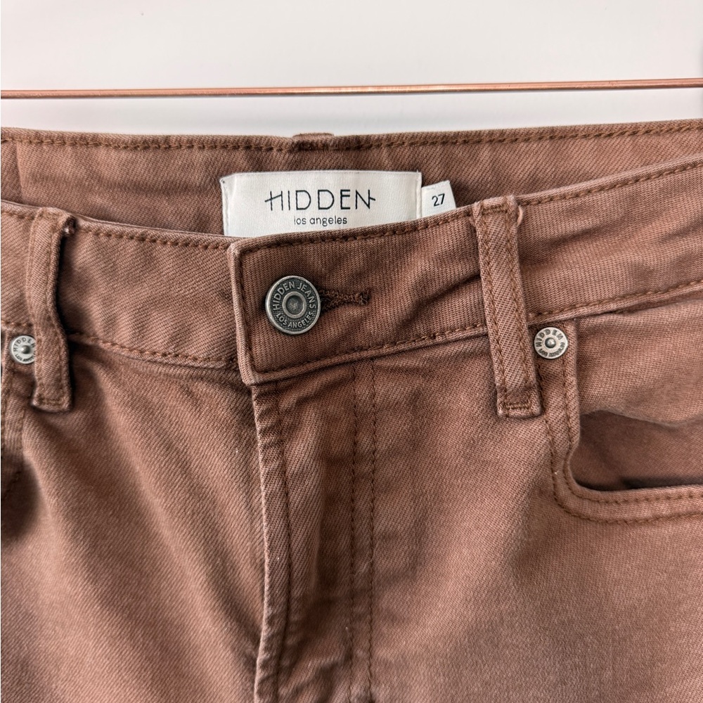 Hidden Wide Leg Jeans in Brown - Picture 5 of 9